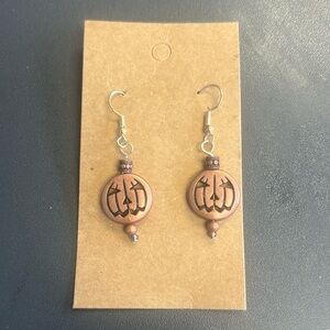 Halloween pumpkin drop earrings